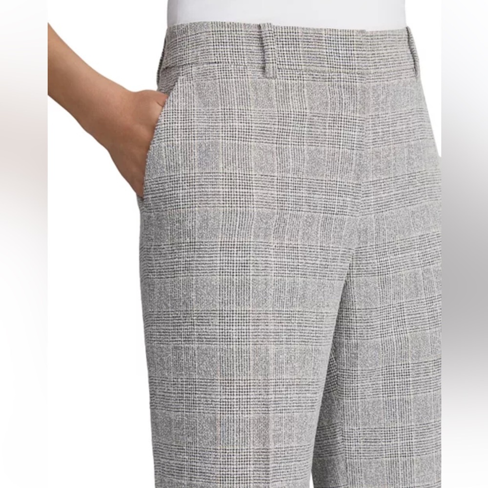 Lafayette 148 New York Sullivan Glen plaid wool blend boule’ Wide Leg Pants - Picture 6 of 16